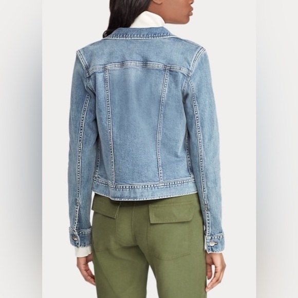 Polo Ralph Lauren Women’s Blue Embroidered Patch Denim Jean Jacket - Picture 4 of 16